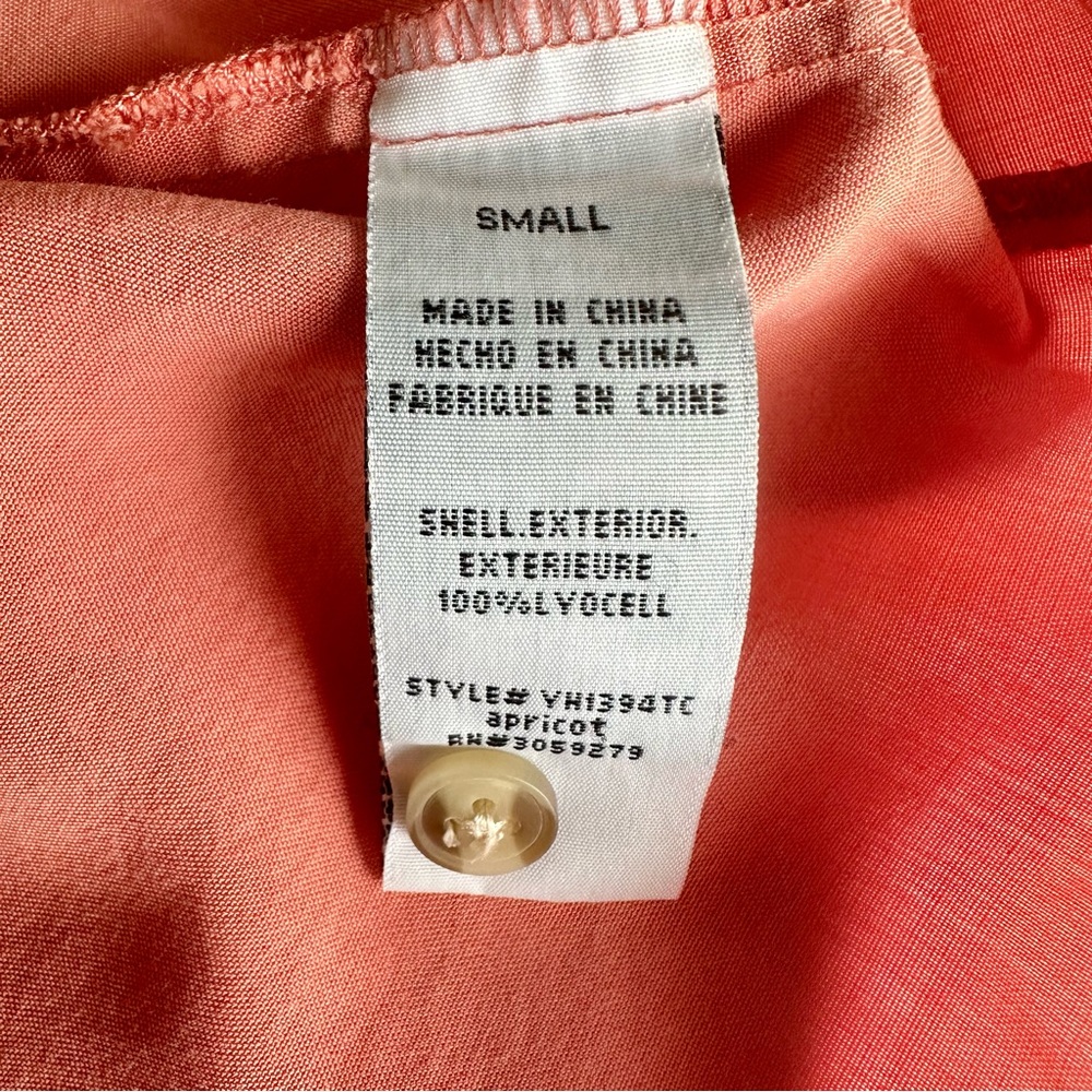 Thread & Supply Women’s Coral Lyocell Button Front Roll Sleeve Blouse Size Small - Picture 11 of 16